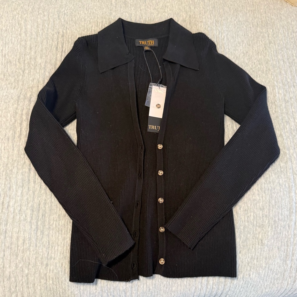 TRUTH By Republic | Classic Black Cardigan Sweater